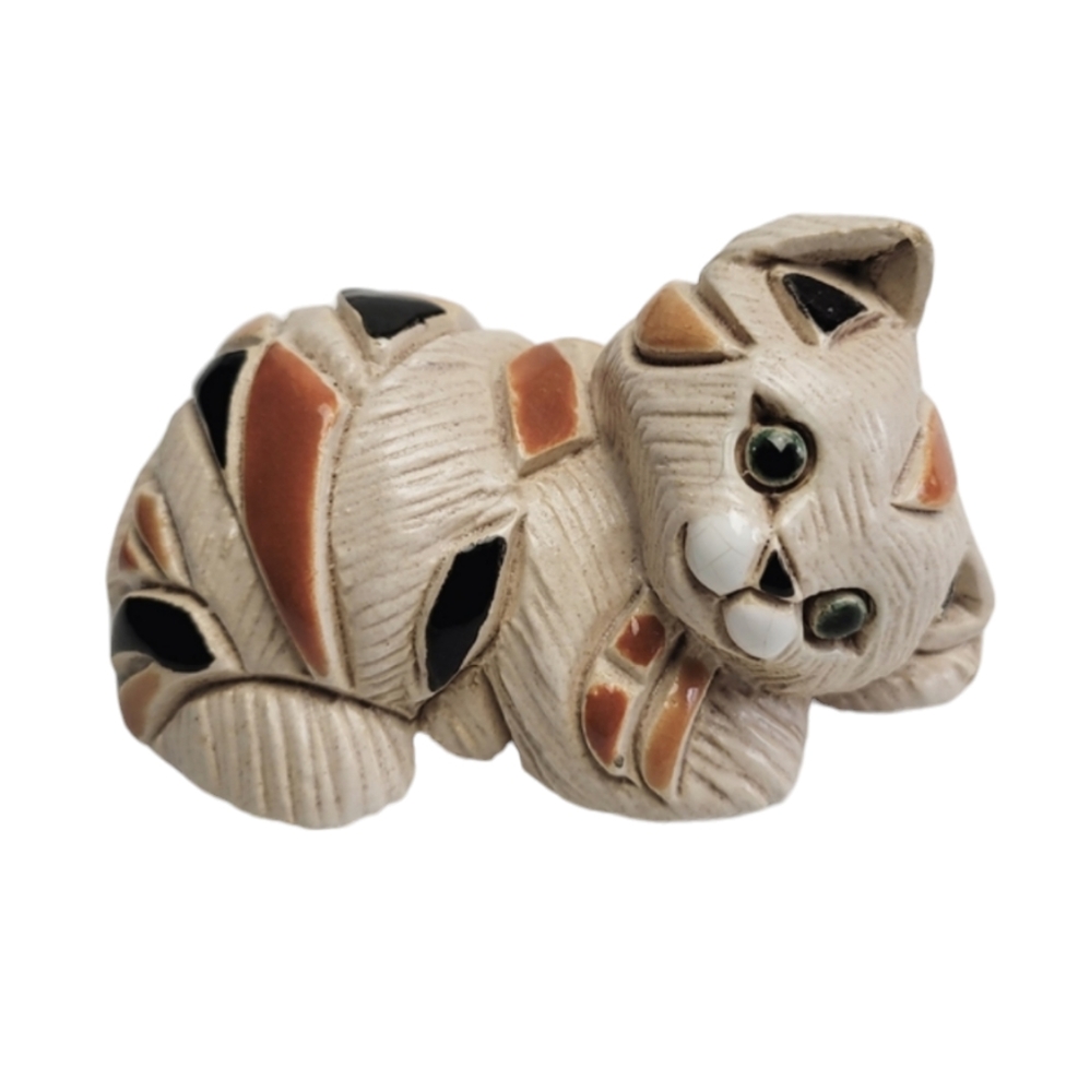 Retired Vintage Artesonia Rinconada  Classic Calico Kitten  3" x 2"